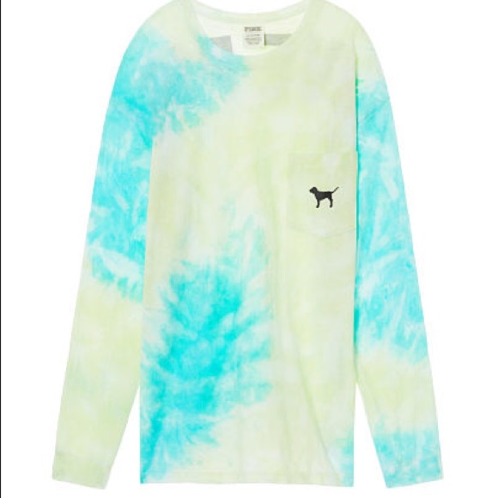 Vs pink tie dye long sleeve tee